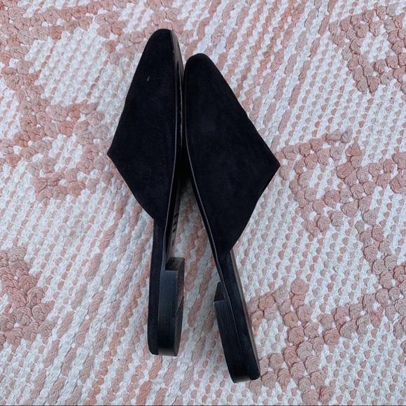 Black Jenni Kayne Olympia Suede Mules Rounded Toe Flats EU 35.5/US 5.5 - Picture 9 of 15